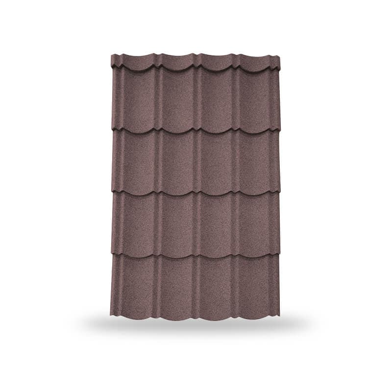 หลังคาเหล็กเคลือบเซรามิก ลอนเมอริเดียน 760 สี Walnut Brown | KINROOF