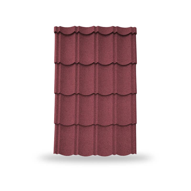 หลังคาเหล็กเคลือบเซรามิก ลอนเมอริเดียน 760 สี Cherry Red | KINROOF