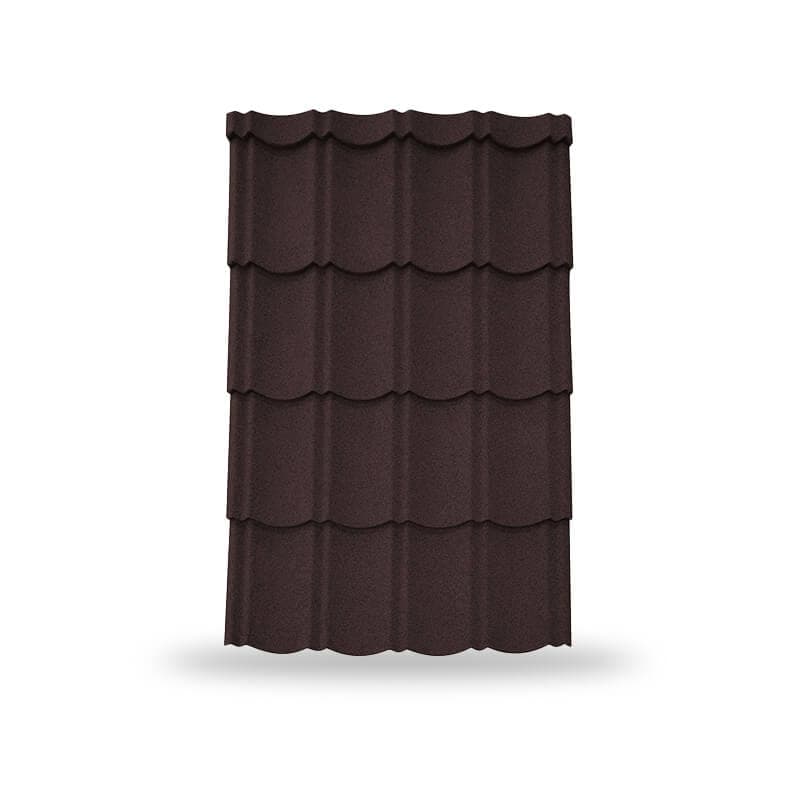 หลังคาเหล็กเคลือบเซรามิก ลอนเมอริเดียน 760 สี Dark Chocolate | KINROOF