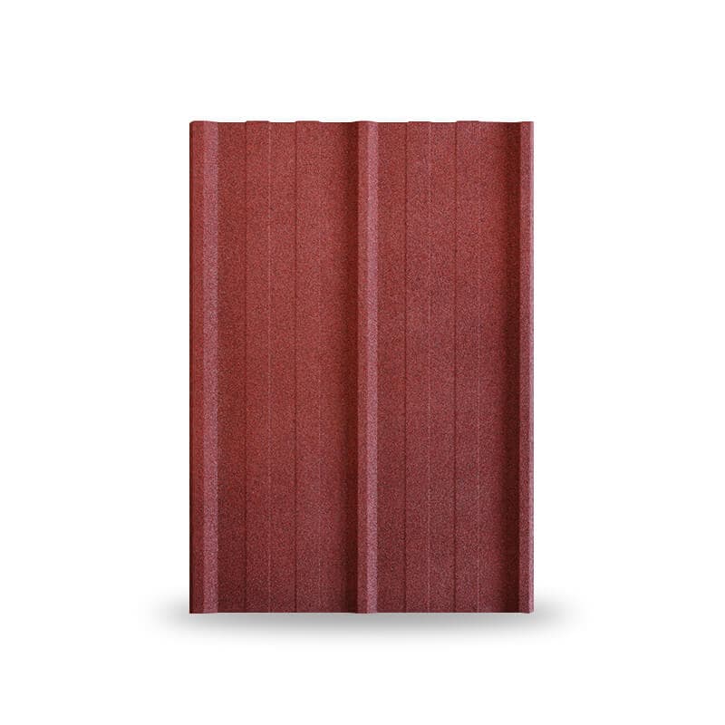 หลังคาเหล็กเคลือบเซรามิก 3 สันลอน 760 สี Cherry Red KINROOF