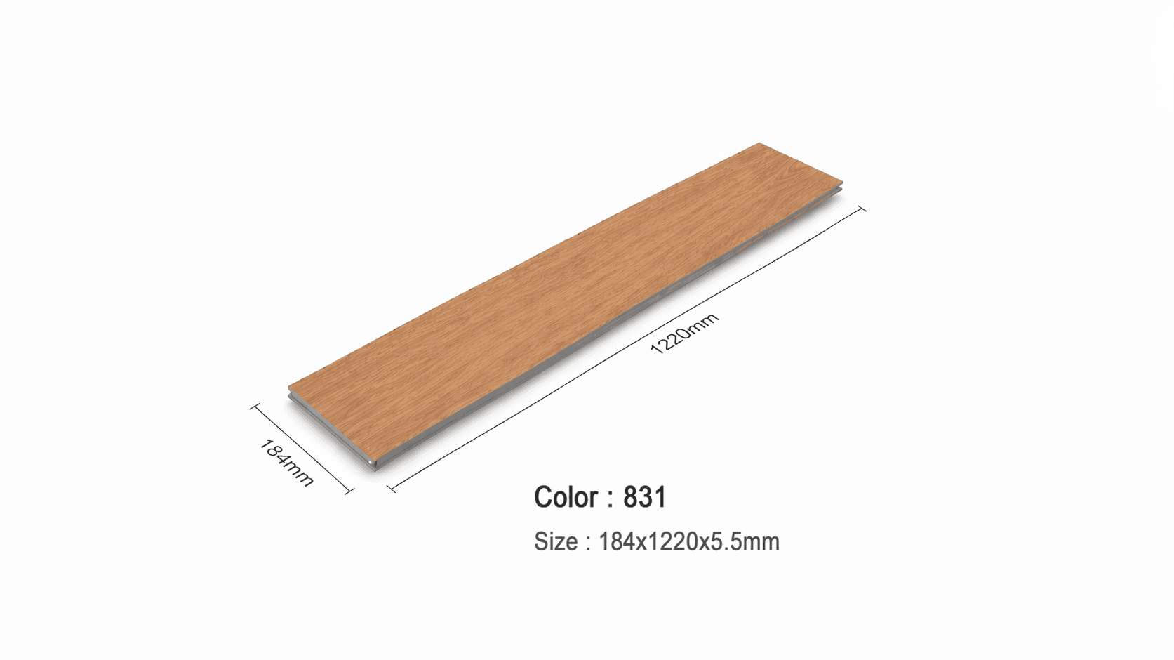 Heartwood กระเบื้องยาง SPC Click-Lock สี.830 ขนาด 18.4x122x0.55 ซม.