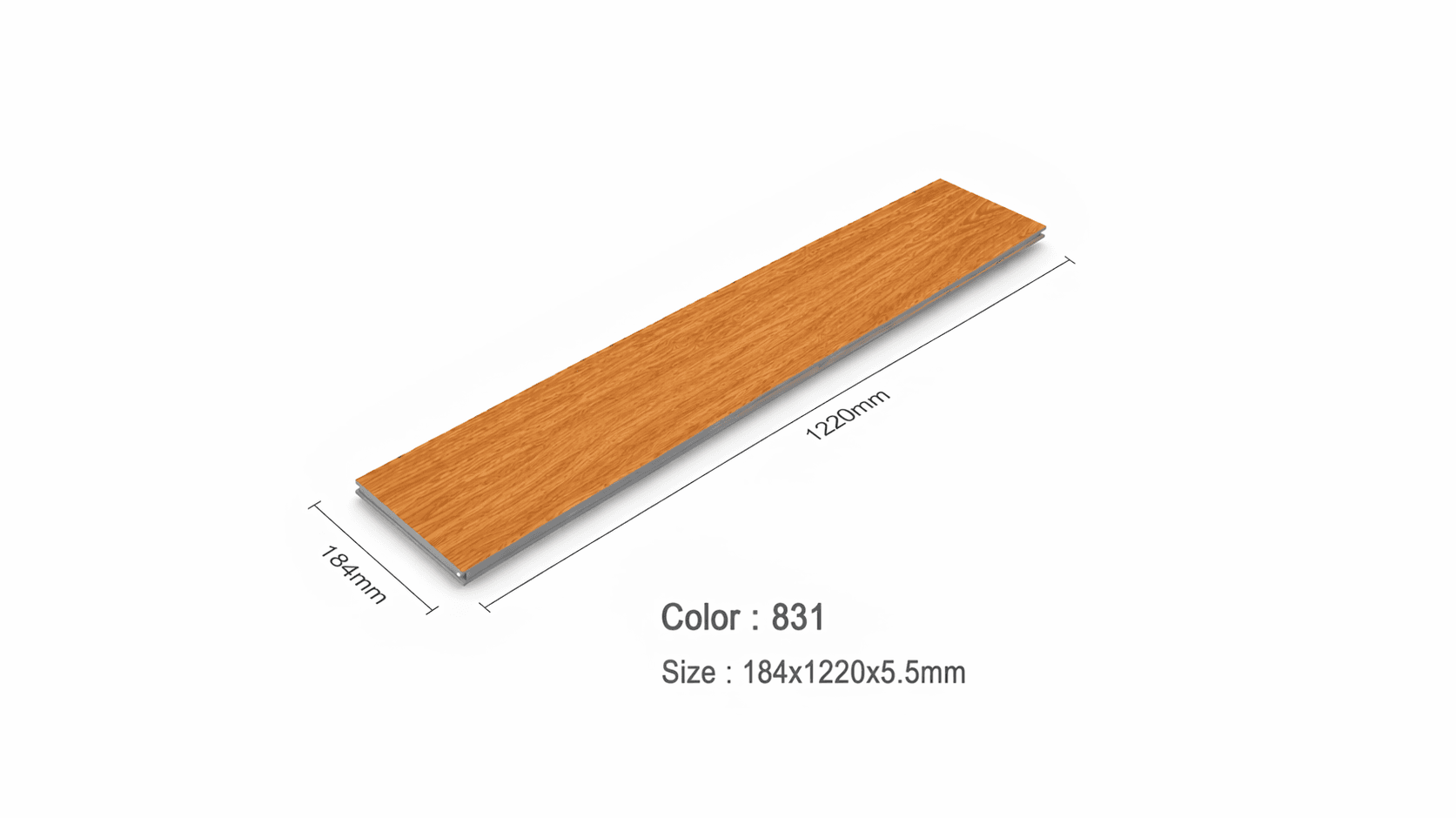 Heartwood กระเบื้องยาง SPC Click-Lock สี.831 ขนาด 18.4x122x0.55 ซม.