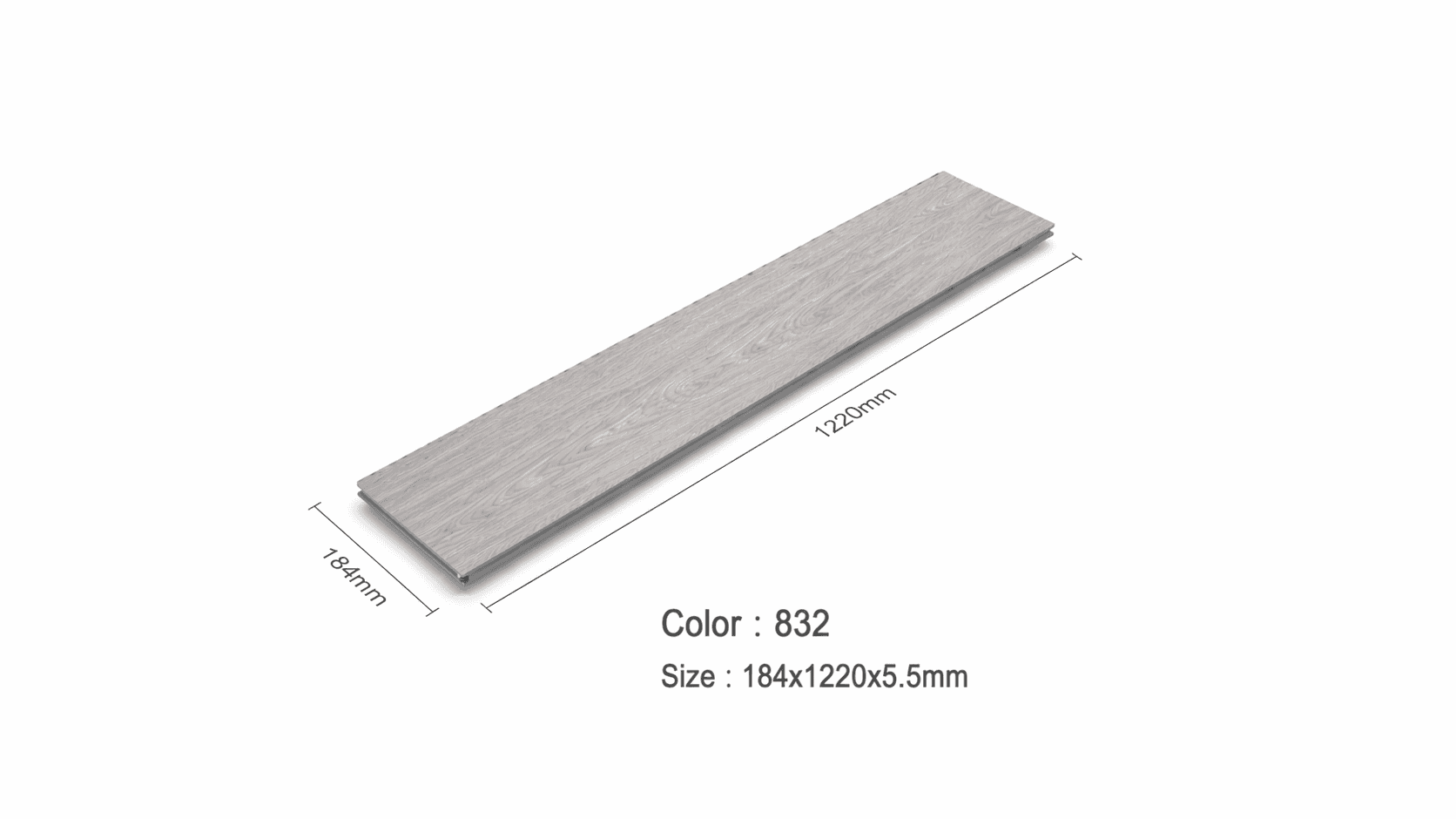 Heartwood กระเบื้องยาง SPC Click-Lock สี.832 ขนาด 18.4x122x0.55 ซม.